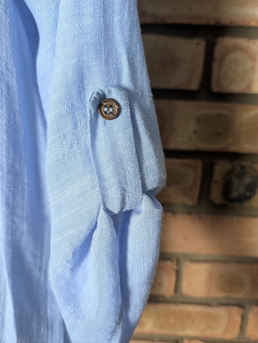 Ivy Ridge Light Blue Lace Button-Front Blouse - Picture 7 of 9